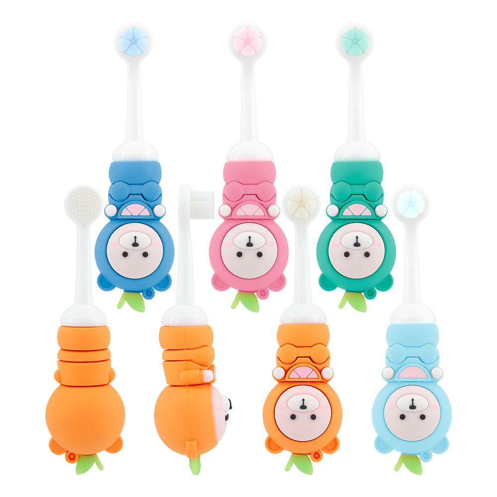 img of Wholesale 360 3D Design Cute Cartoon Shape Extra Soft Nano Bristle Kids Toothbrush