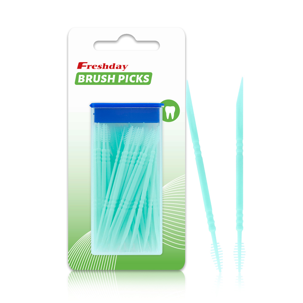 img of OEM 2-in-1 Silicone Interdental Brush with Dental Floss Pick Manufacturer