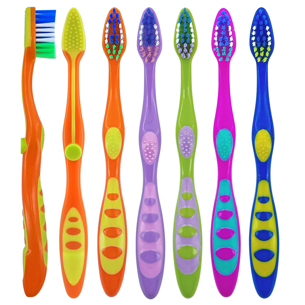 img of Wholesale OEM Kids Soft Toothbrush with Built-In Tongue Scraper