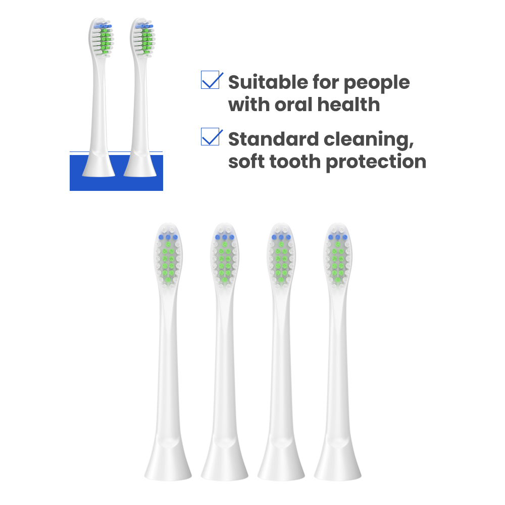Medium Soft Bristles Protective Clean Replacement Toothbrush Heads Supplier