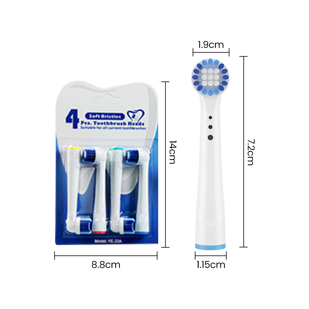 OEM Acceptable Deep and Precise Cleaning 4 Count Replacement Electric Toothbrush Head