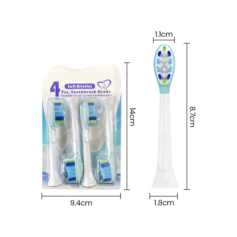 Private Label Packaged Brush Head Replacement 4 Count Hygienic Covers