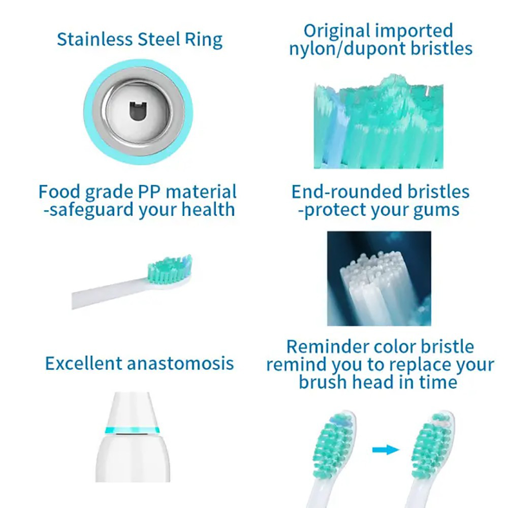 Factory Sale Sonic Electric Toothbrush Soft Bristle Replacement Brush Heads