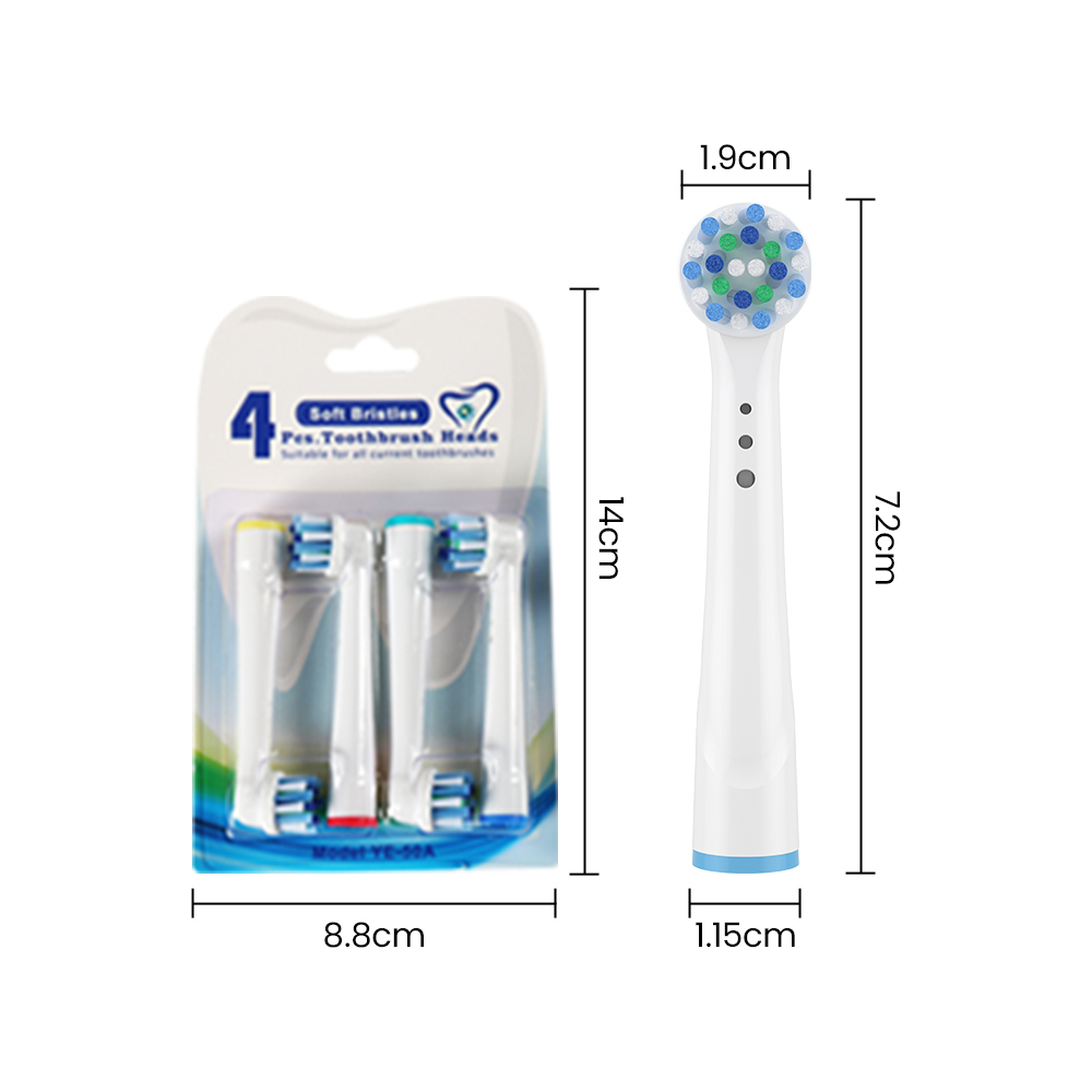 Customizable Replacement Electric Toothbrush Heads with Dupont Nylon Bristles