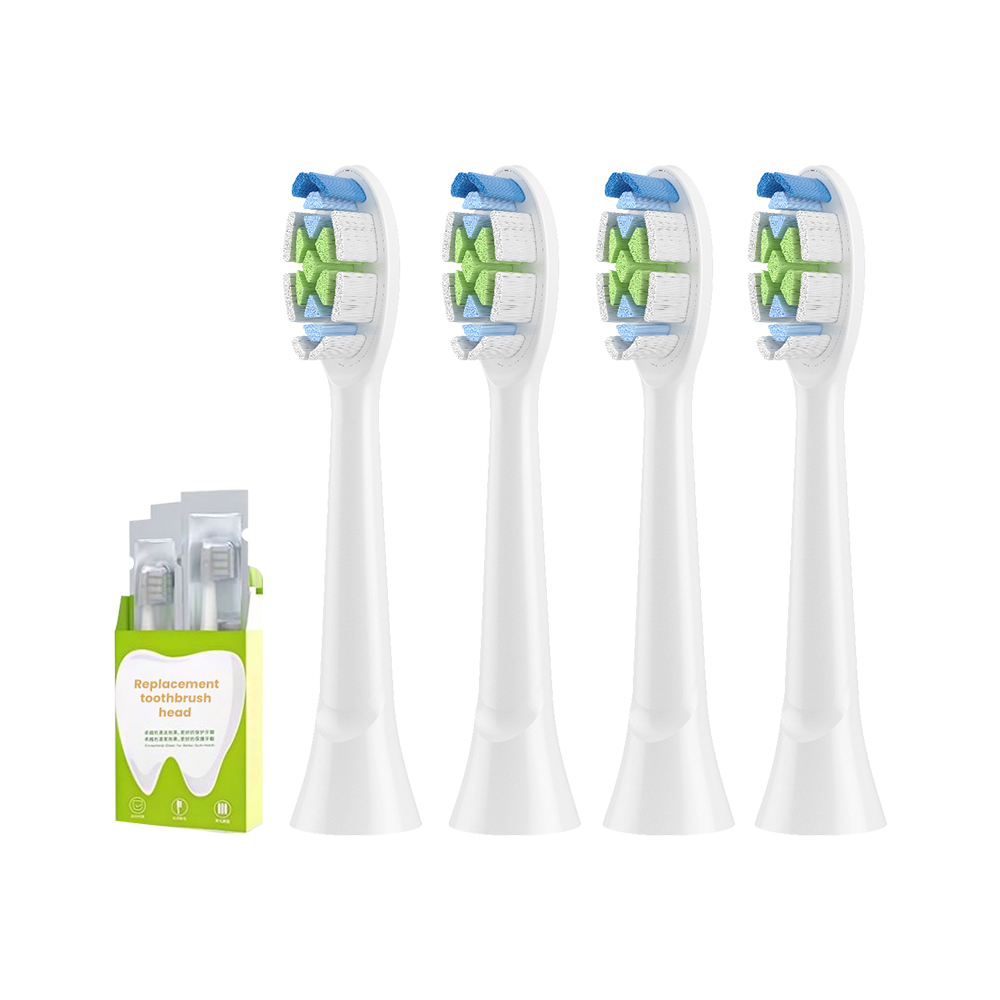 img of Customized Pack of 4 Soft Dupont Bristle Double Clean Whitening Replacement Brush Heads