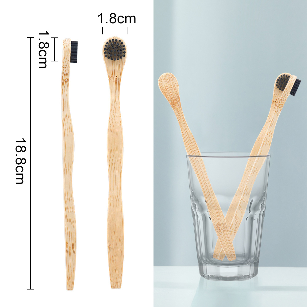 Wholesale Customized Bamboo Toothbrush with Round Head Tongue Brush