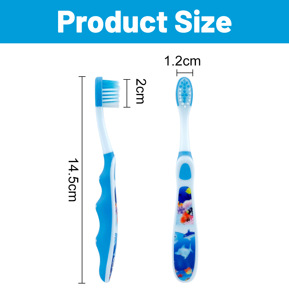 Custom Cartoon Design Safe Antibacterial Soft-bristled Kid Toothbrush