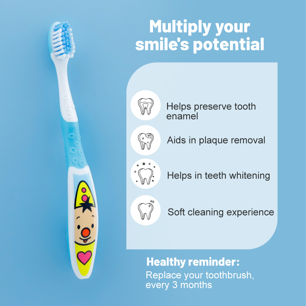 Wholesale OEM Private Label High Quality Soft Nylon Bristles Kids Manual Toothbrush