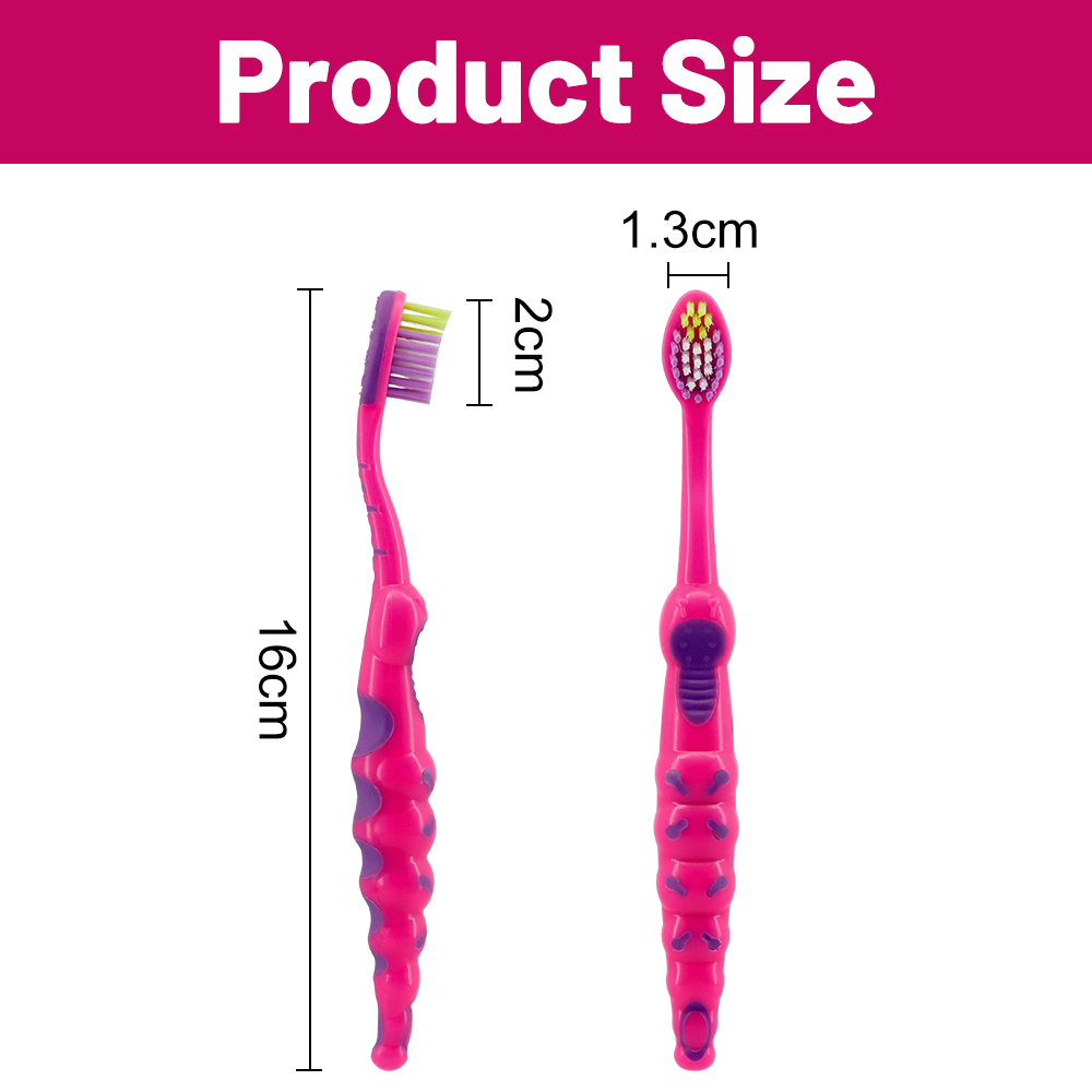 Wholesale Kids Ergonomic Toothbrush with Tongue Cleaner Dots