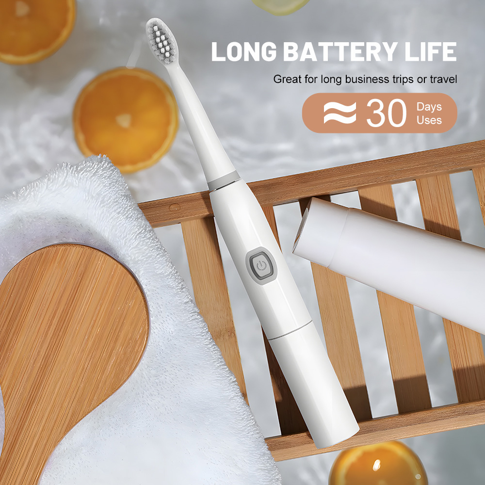 OEM Light Plastic One Button Control Small Electric Toothbrush with Battery Operated