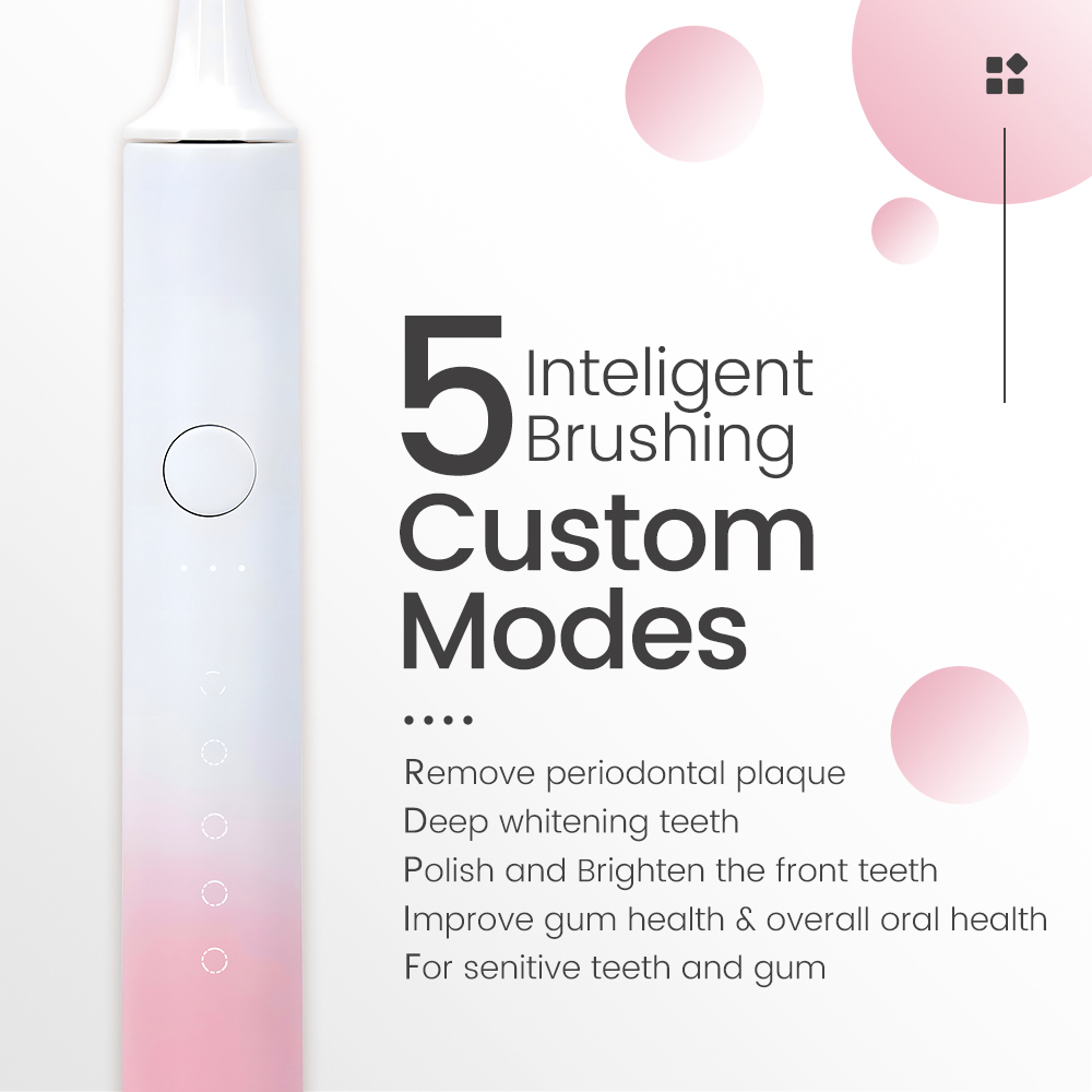 Wholesale IPX7 Waterproof Portable Rechargeable Ultrasonic Electric Toothbrush