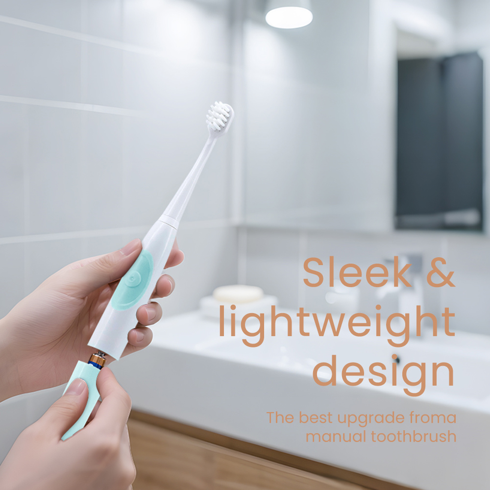 Wholesale Battery Waterproof IPX7 Electric Toothbrush for Adult with Replaceable Brush Heads