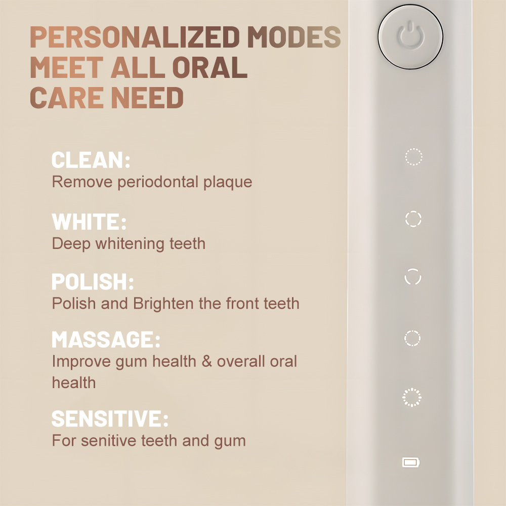 OEM IPX7 Waterproof Sonic Electric Toothbrush for Adults