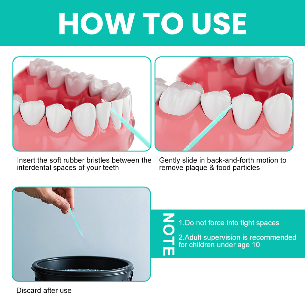 OEM 2-in-1 Silicone Interdental Brush with Dental Floss Pick Manufacturer