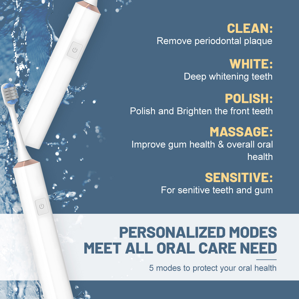 ODM Adult Rechargeable IPX7 Waterproof Sonic Electric Toothbrush Portable