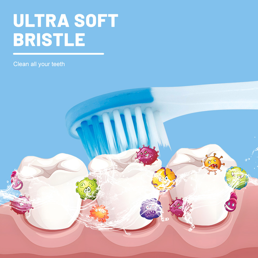 Custom Cartoon Design Safe Antibacterial Soft-bristled Kid Toothbrush