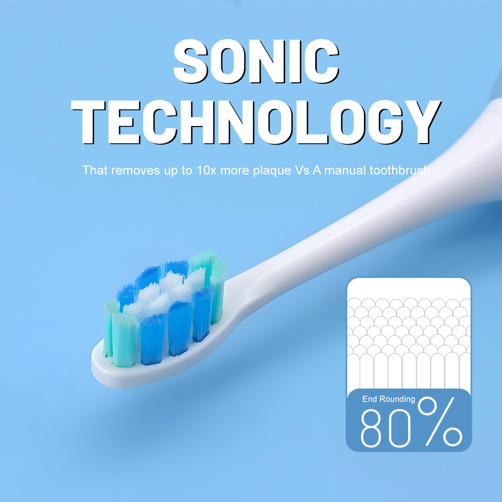 Customized Adult Rechargeable Ultrasonic Electric Toothbrush with Pressure Sensor