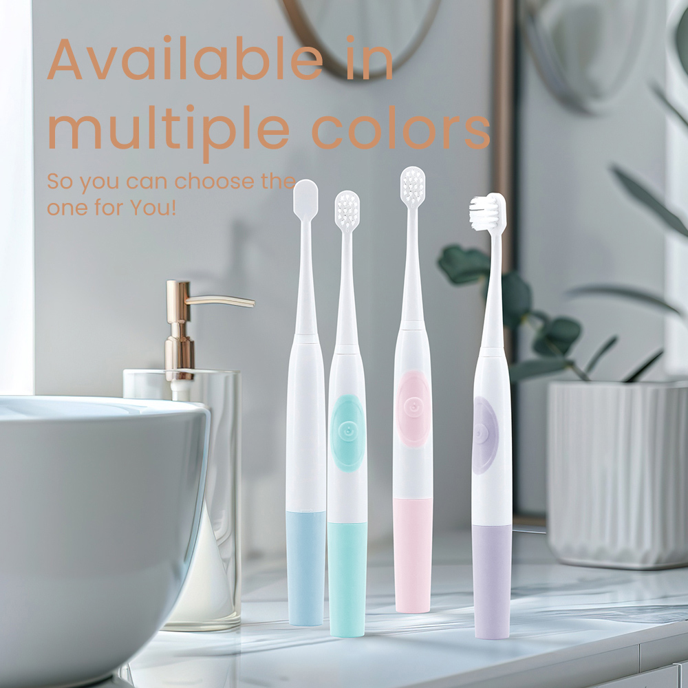 Wholesale Battery Waterproof IPX7 Electric Toothbrush for Adult with Replaceable Brush Heads