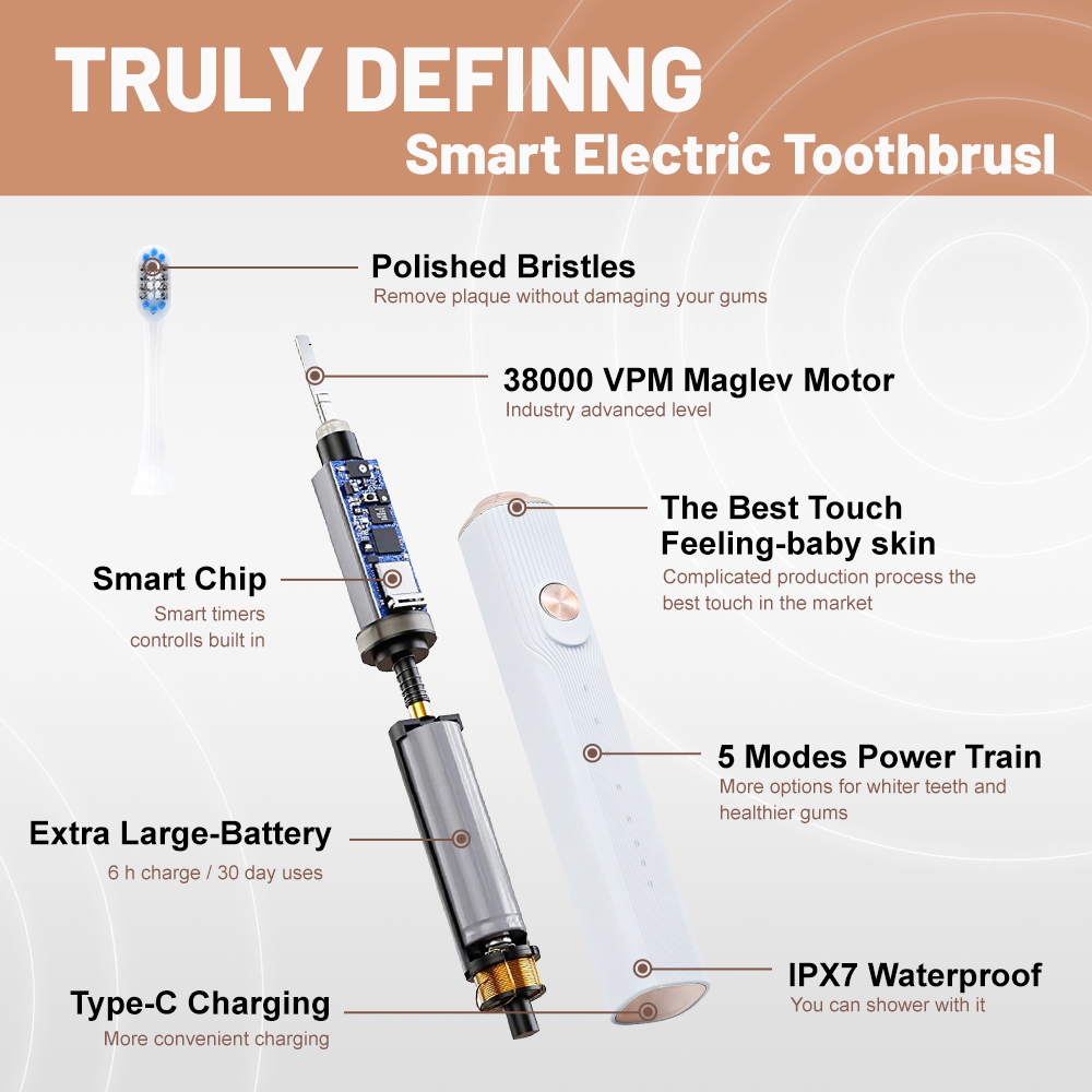 OEM Customized Household Rechargeable Sonic Electric Toothbrush