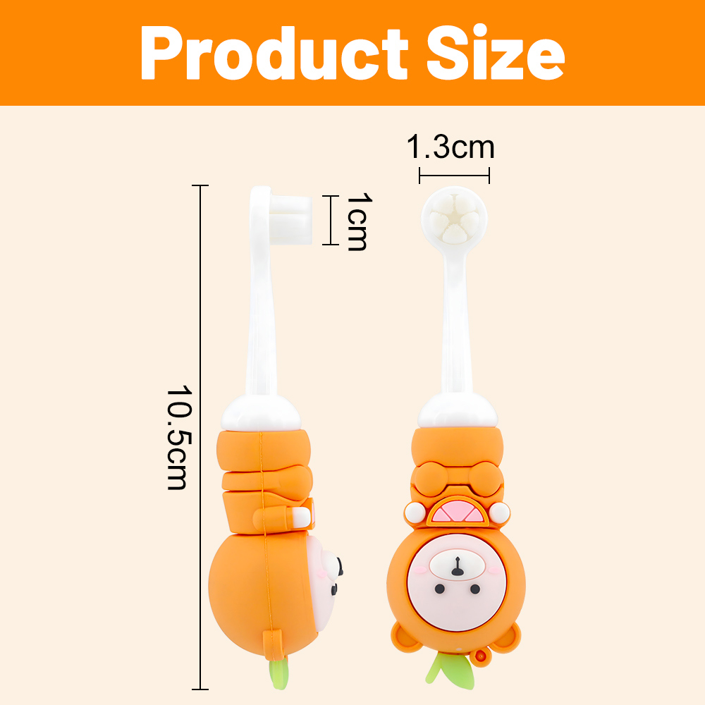 Wholesale 360 3D Design Cute Cartoon Shape Extra Soft Nano Bristle Kids Toothbrush