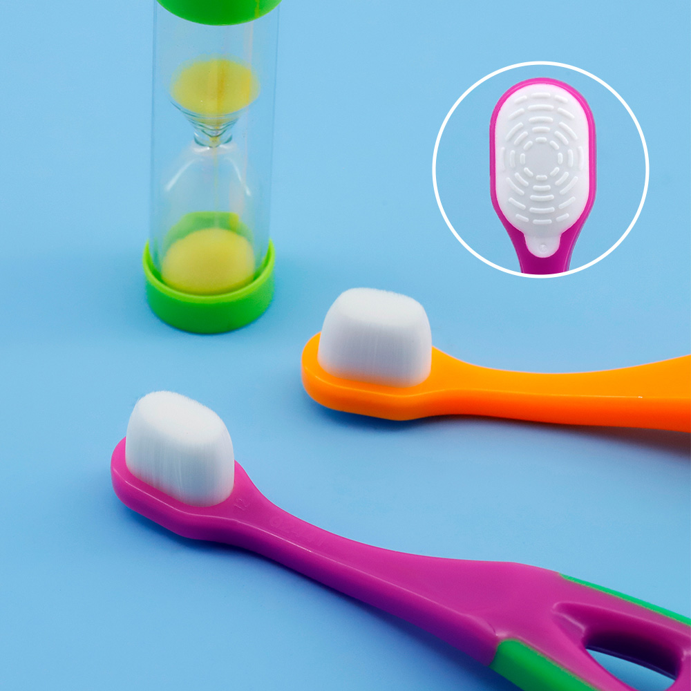 Wholesale Kids Ultra Soft Micro Nano Bristle Toothbrush with Tongue Cleaner