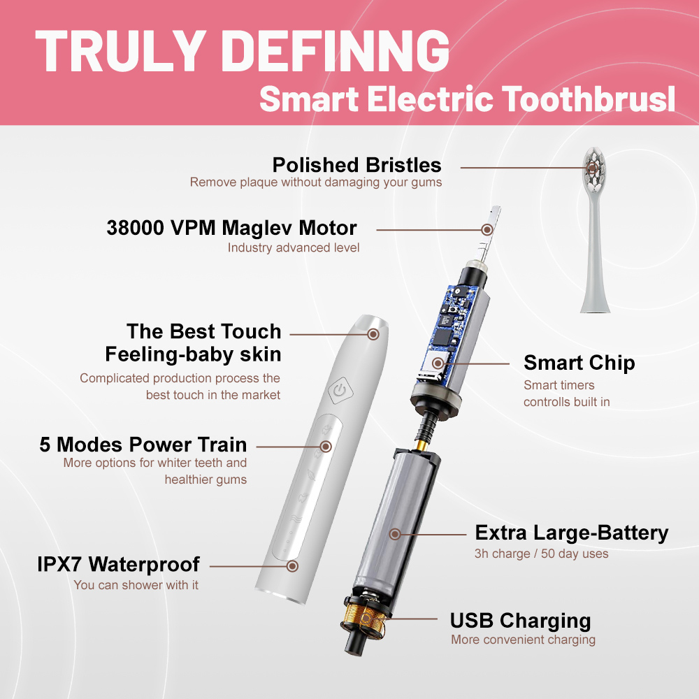 Private Label Rechargeable Adult Sonic Rechargeable Electric Toothbrush