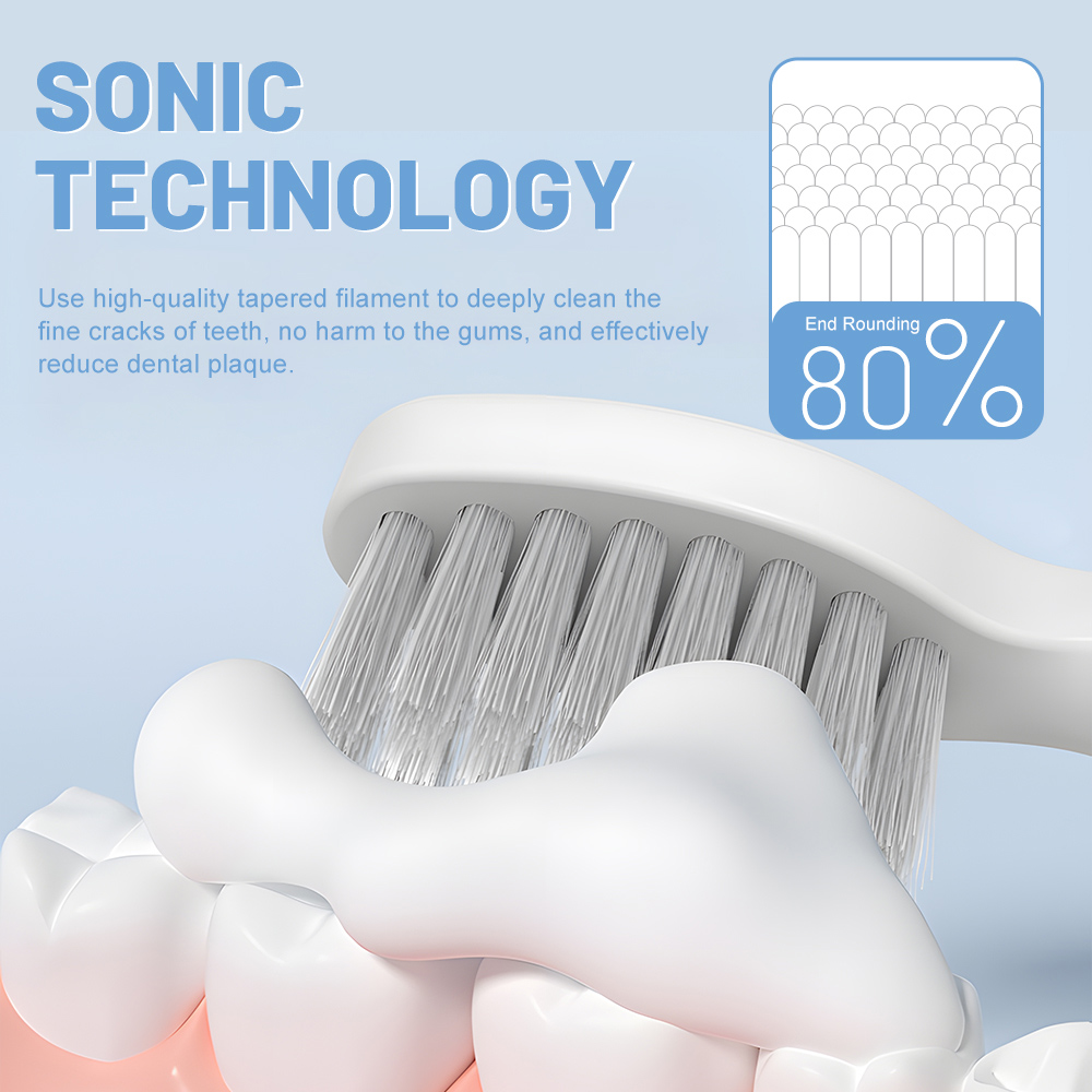 OEM Light Plastic One Button Control Small Electric Toothbrush with Battery Operated