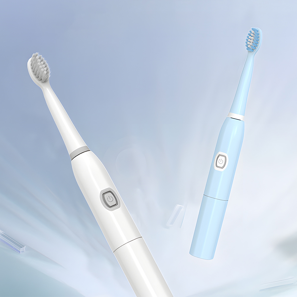 OEM Light Plastic One Button Control Small Electric Toothbrush with Battery Operated