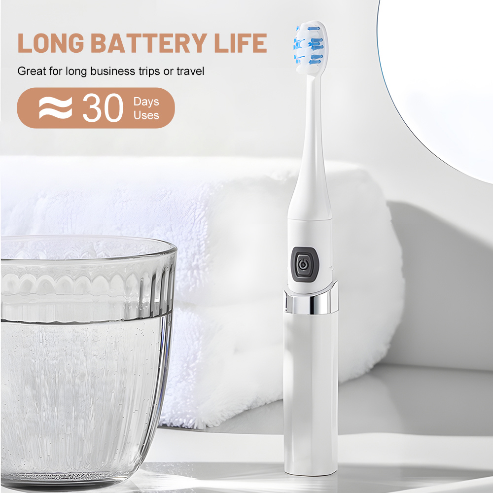 CE Approved Adult Battery Powered Electric Vibrating Toothbrush for Travel