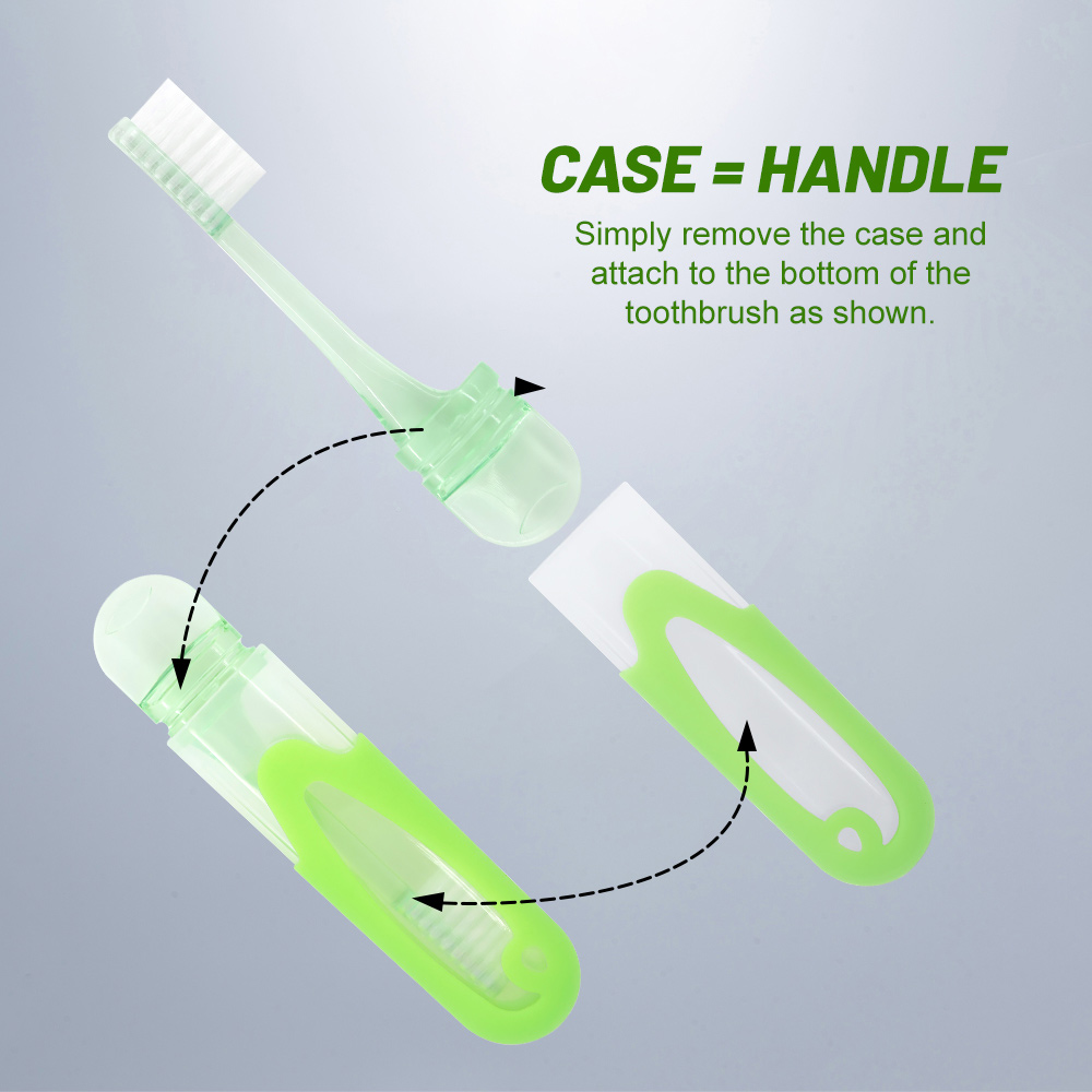 Wholesale Portable Folding Travel Toothbrush with Detachable Case Handle