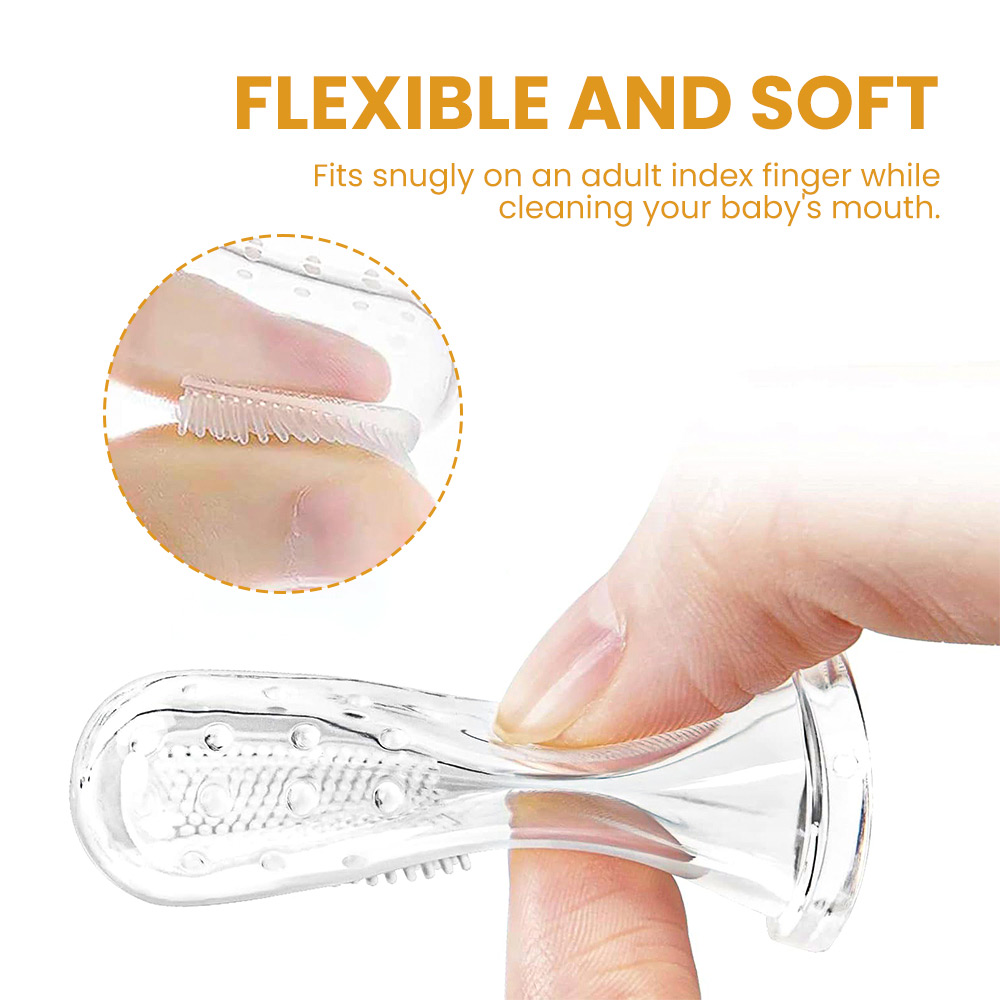 Baby Toddles Thumb Tooth Brush Food Grade Soft Silicone Finger Toothbrush