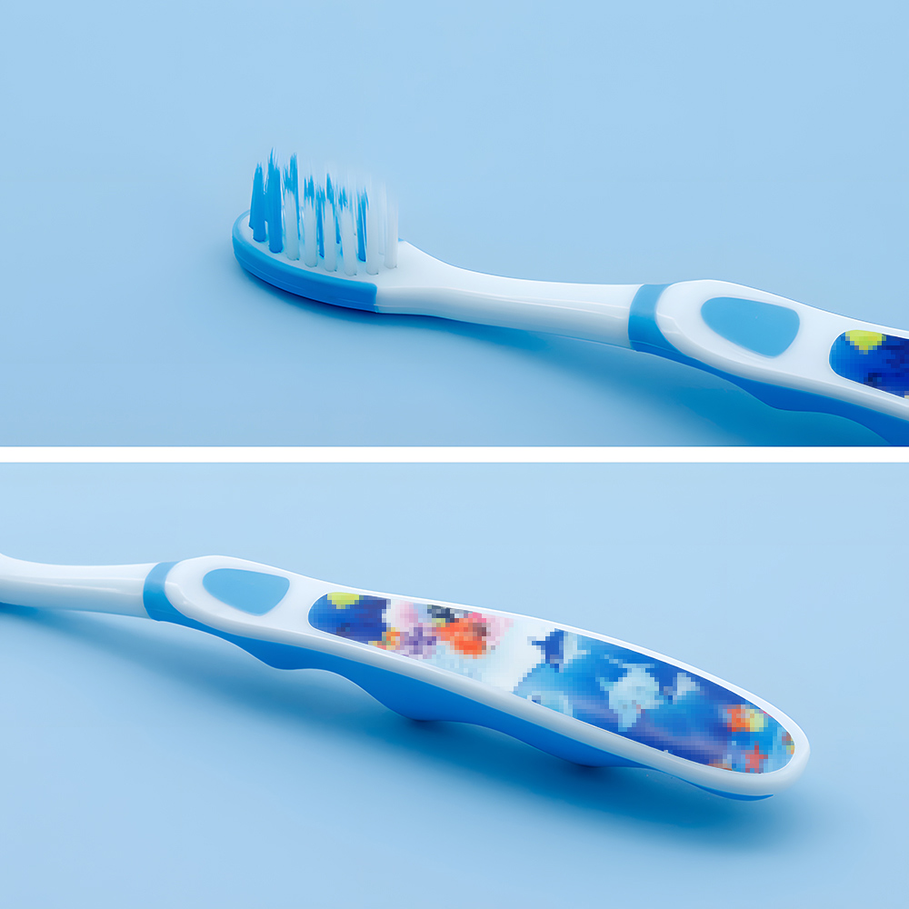 Custom Cartoon Design Safe Antibacterial Soft-bristled Kid Toothbrush