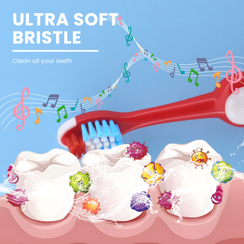 Wholesale Kids Ultra Soft Micro Nano Bristle Toothbrush with Tongue Cleaner Copy