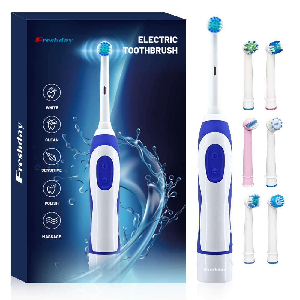 img of Rotary Electric Toothbrush Battery Operated Replaceable Brush Head