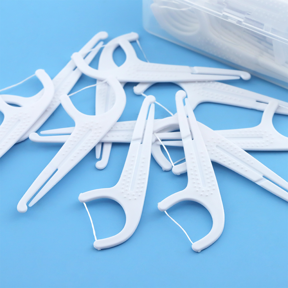 Customized 2-in-1 Dental Floss Picks with Interdental Brush Copy