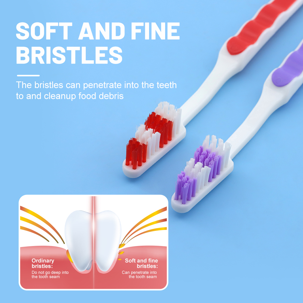 Toothbrush with Ergonomic Non-Slip Handle for Hotel Amenities