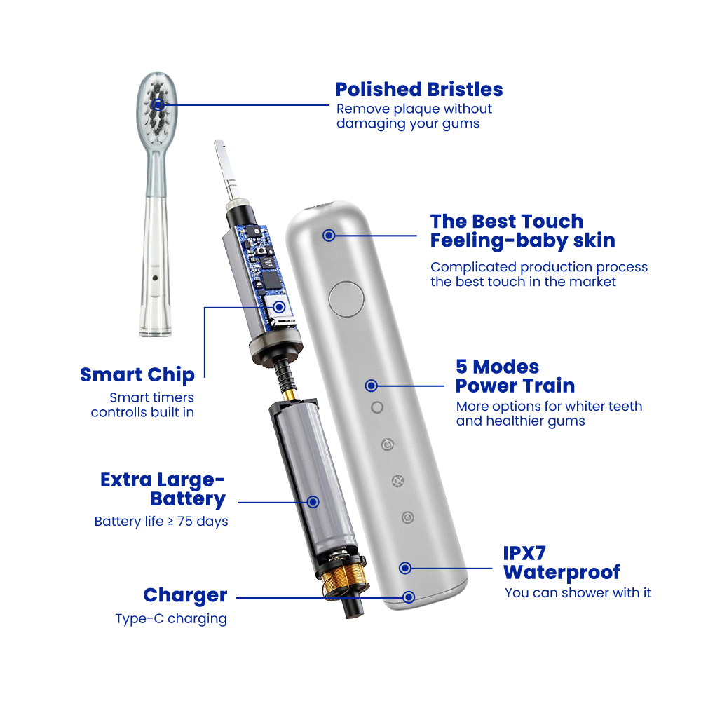ODM Adult Rechargeable IPX7 Waterproof Sonic Electric Toothbrush Portable Copy