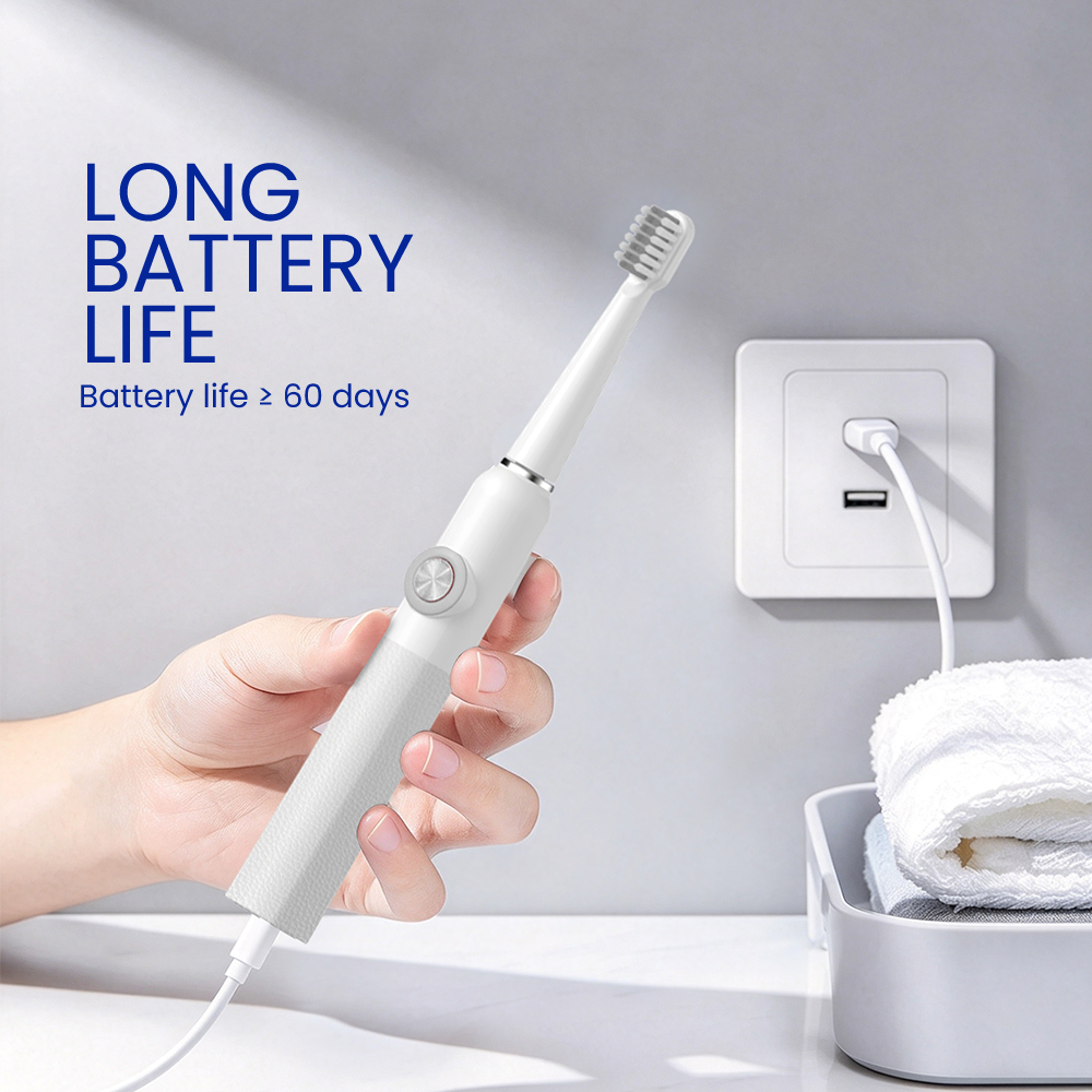 Lightweight Vibrating Toothbrush with 60-Day Battery OEM Manufacturer