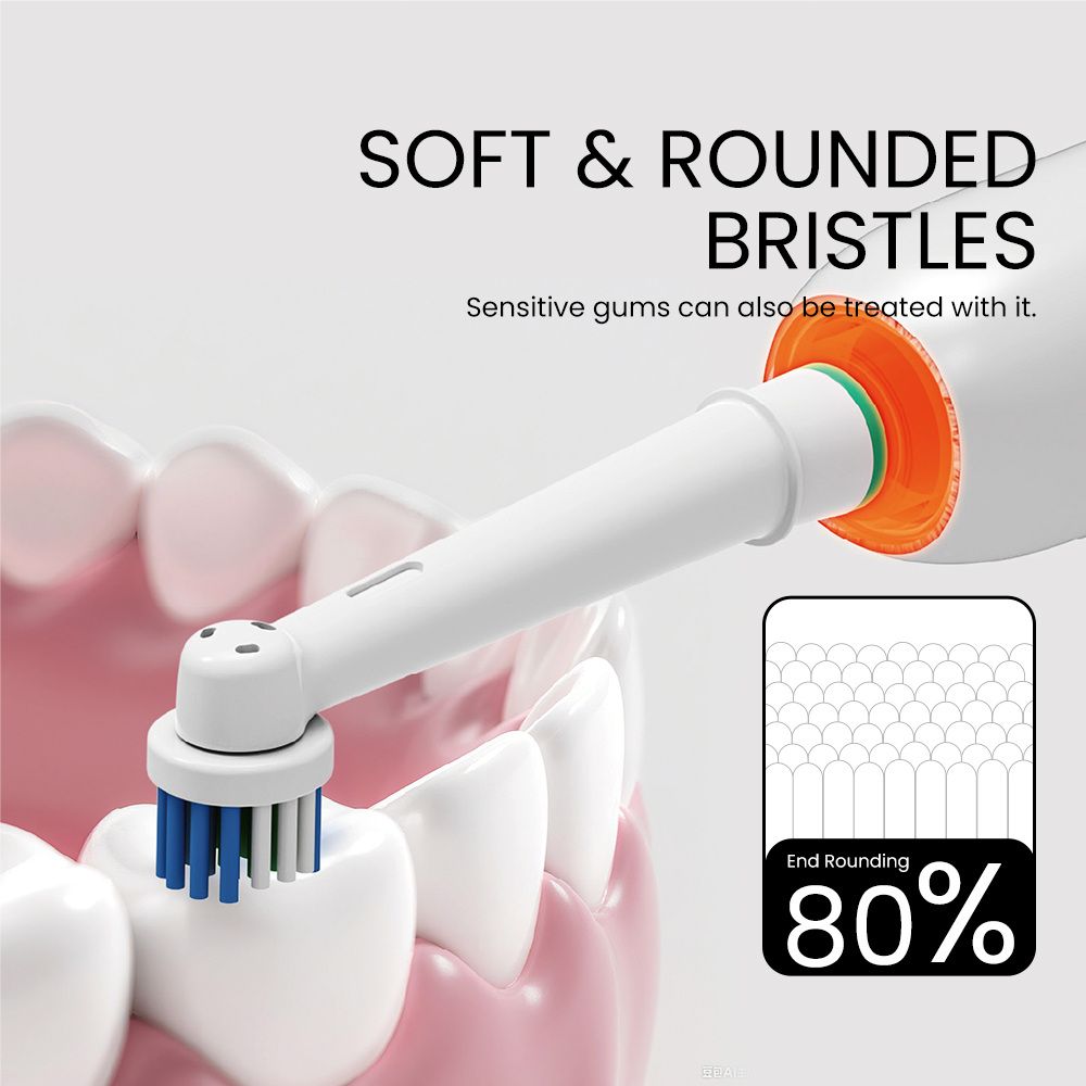 round brush head toothbrush OEM